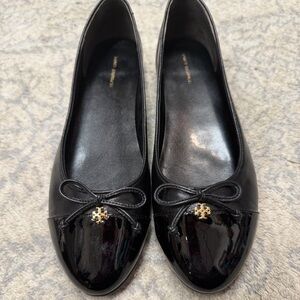 Tory Burch Black Patent Leather Flats